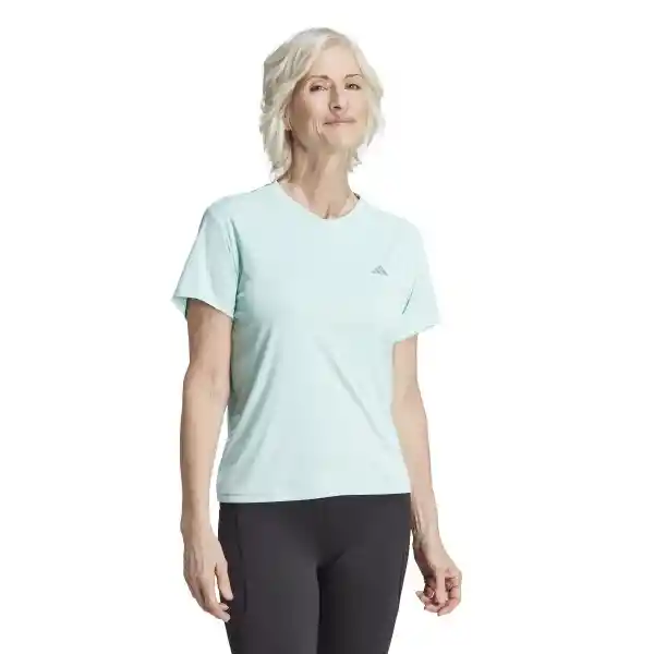 Adidas Camiseta Run it Tee Para Mujer Azul Talla S