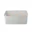 Canasto Simil Rattan Gri 36.5x30.5x13 Cm