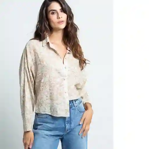 Camisa Findly Beige Safari Claro Mujer T. S 511F335 Naf Naf