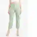  Pantalon Canela Mujer Verde Escarchado Claro Talla 10 Naf-Naf 