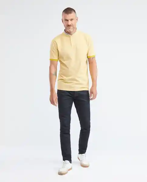 Camiseta Neru Neck Polo Detail Amarillo Nugget Talla M Chevignon