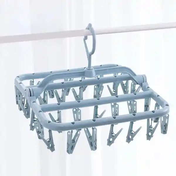 Rejilla de Secado Para Ropa Plegable a Prueba Viento Azul Miniso