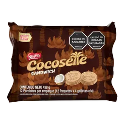 Galletas COCOSETTE Sándwich rellenas con crema de coco 12 Unds x 438g