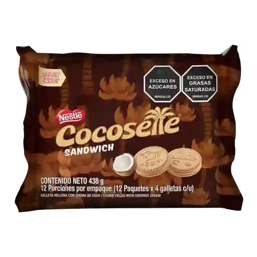 Galletas COCOSETTE Sándwich rellenas con crema de coco 12 Unds x 438g