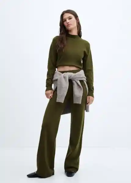 Pantalón Vieira Khaki Talla L Mujer Mango