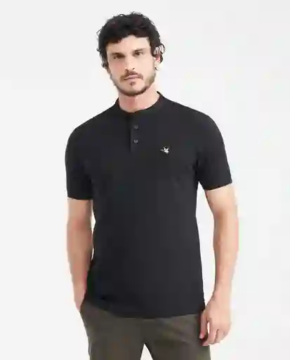 Camiseta Polo Neru Neck Masculino Negro Sombrio S Chevignon