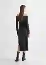 Vestido Shouldex Negro Talla 20 Teen Niñas Mango