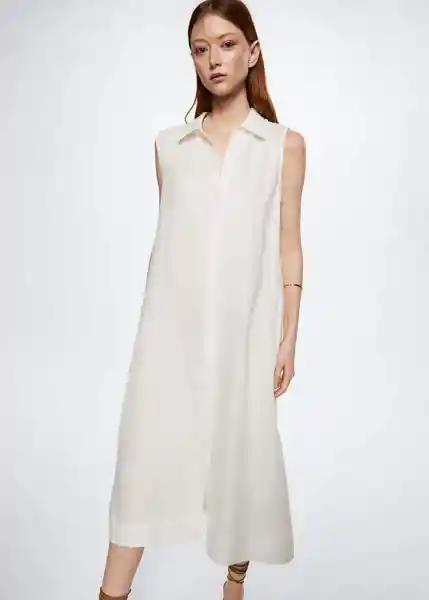 Vestido Isu Offwhite Talla 18 Mujer Mango