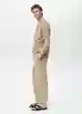 Camisa Pierola Beige Talla M Hombre Mango