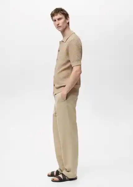 Camisa Pierola Beige Talla M Hombre Mango
