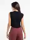  Blusa Tejido Vest Mujer Negro Puro Ultraoscuro Talla L Naf-Naf 