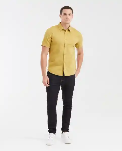 Camisa Dyed Twill Manga Corta Verde Talla L Chevignon