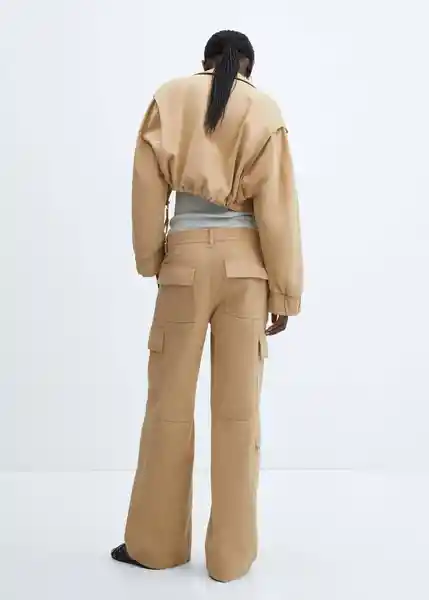 Pantalón Danna Camel Talla 32 Mujer Mango