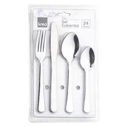 Juego Cubiertos Acero X24piezas Krea
