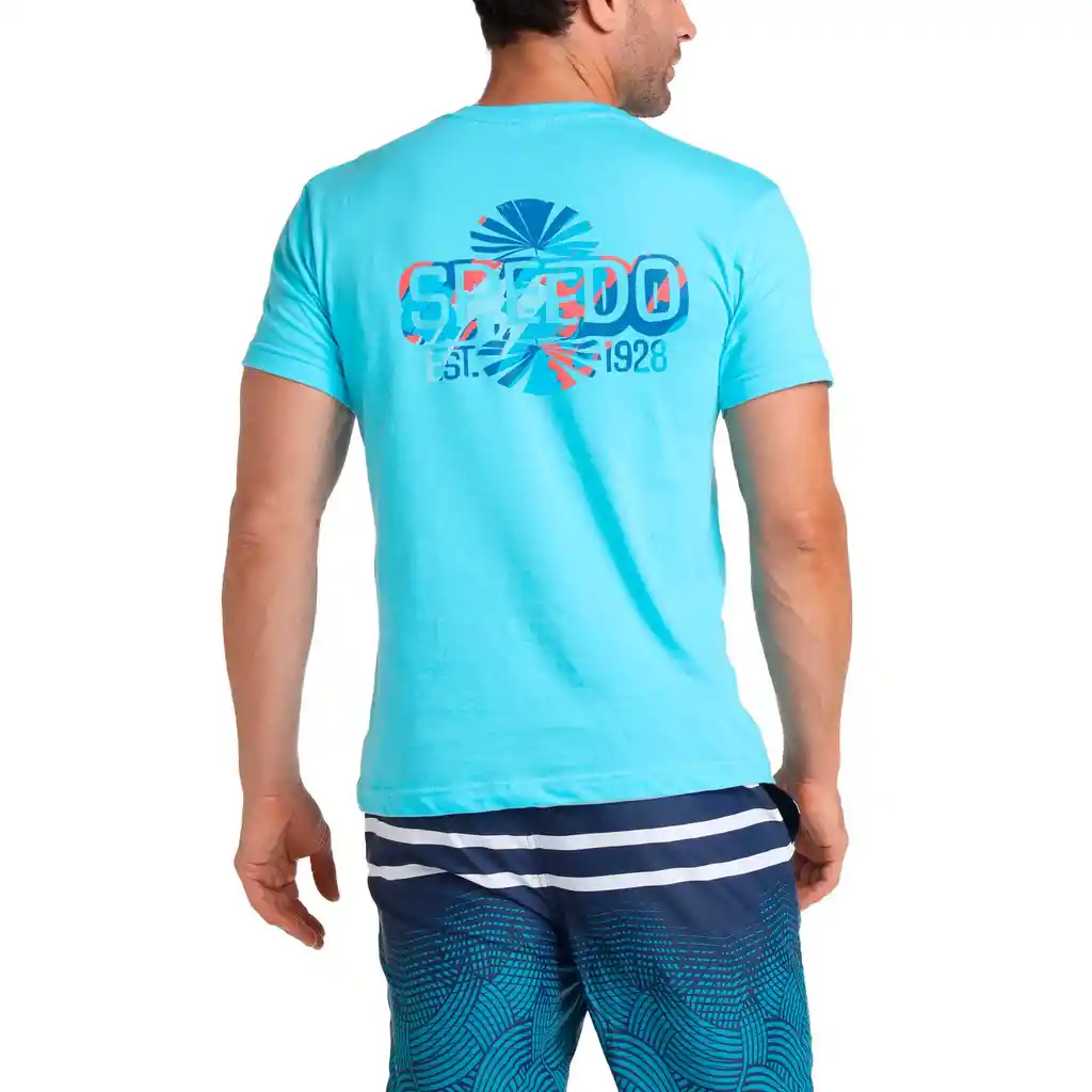 Camiseta Manga Corta Aqua Coast Hombre Azul -m