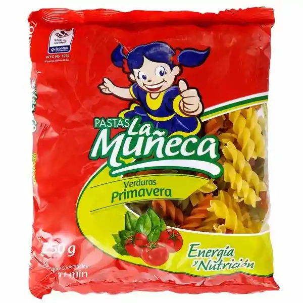 La Muñeca Pasta Tornillo Verdura Primavera Tricolor Pastas