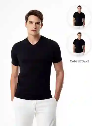 Camisilla Paq. T-shirt Hombre M-negro 799