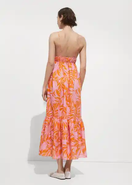 Vestido Carina Naranja Talla M Mujer Mango