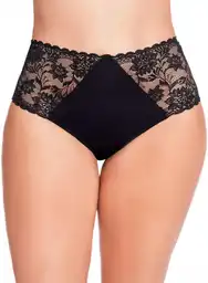 Panty Tiro Alto Encaje en Laterales S-negro
