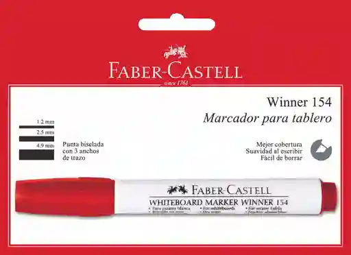 Faber Castell Marcador Borrable Rojox1U