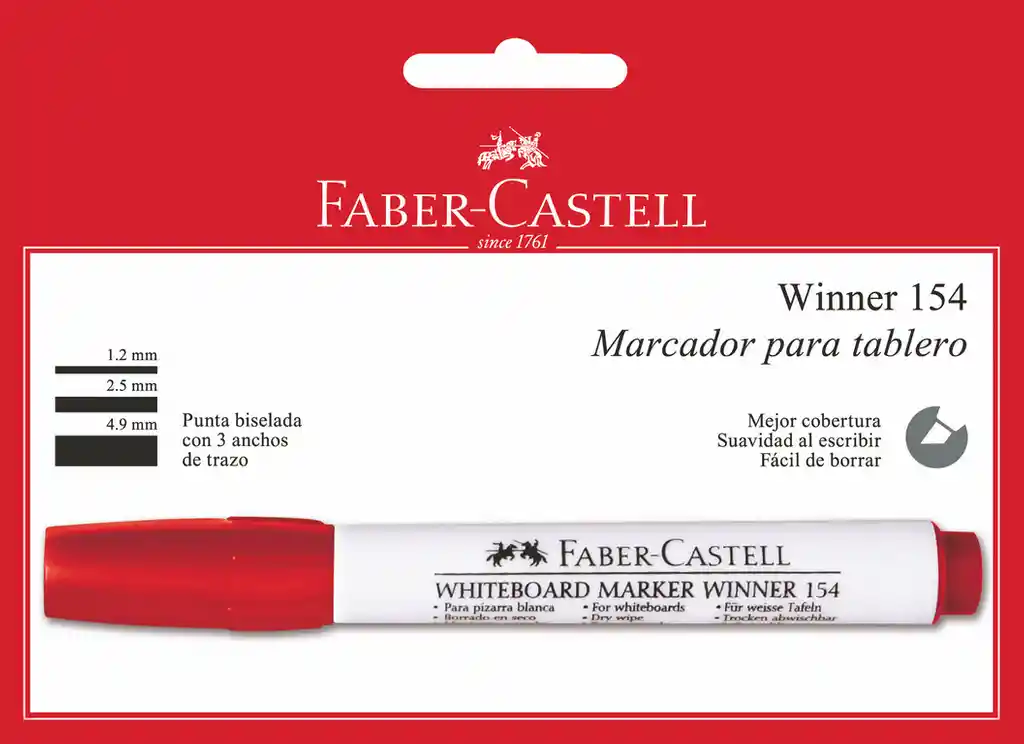 Faber Castell Marcador Borrable Rojox1U