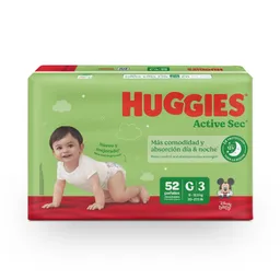 Pañales Huggies Active Sec Etapa 3 Bolsa