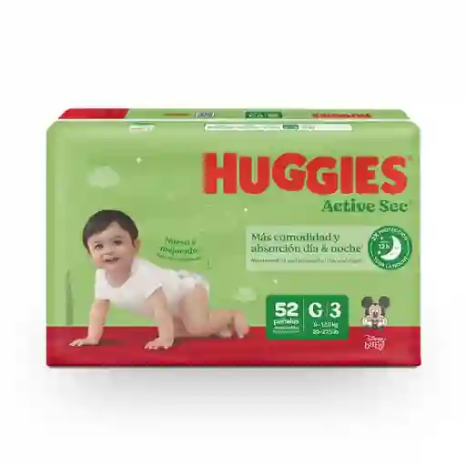 Pañales Huggies Active Sec Etapa 3 Bolsa