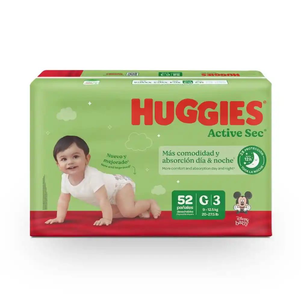 Pañales Huggies Active Sec Etapa 3 Bolsa