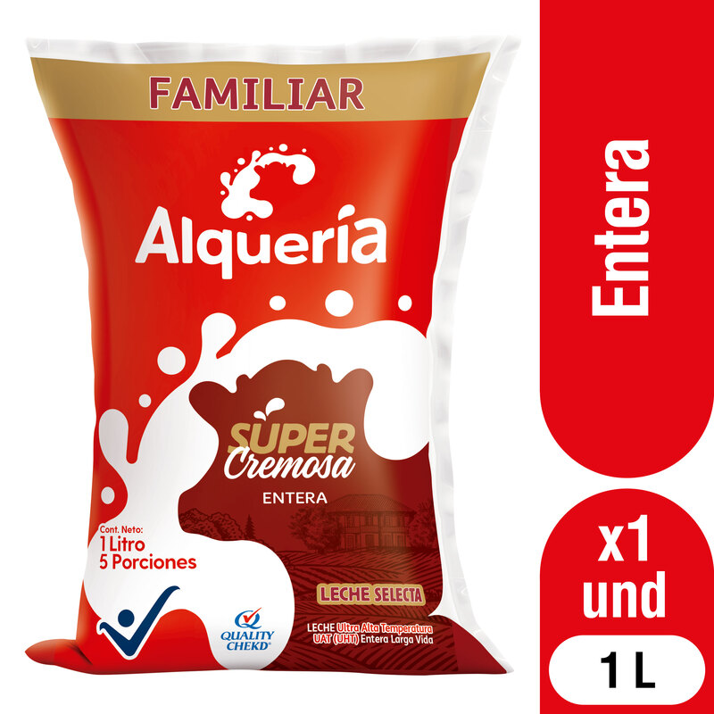 Alqueria Leche Entera Uht Súper Cremosa 1000 ml