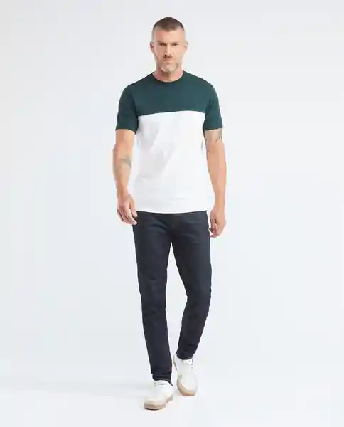 Block Contras T-shirt M/c Verde Galloway Ultraoscuro Talla S Hombre Chevignon