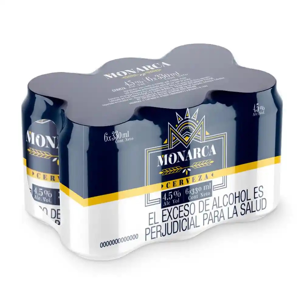 Cerveza Con Alcohol Sixpack Monarca Marca Exclusiva