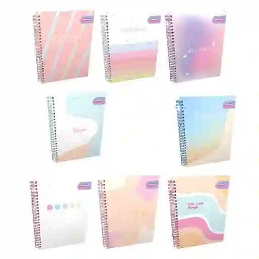 Cuaderno Rayado 80 Hojas Argollado Tapa Dura Primavera