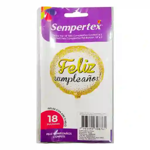 Globo Feliz Cumpleanos Confetti Sempertex 7703340398761