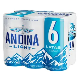 Andina Cerveza Light Sixpack Lata 269 ml Colombiana
