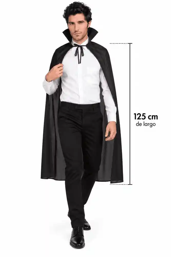 Magitex Capa Negra Con Cuello Alto Para Disfraz