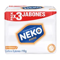 Jabón en barra antibacterial NEKO® AVENA 110g X3