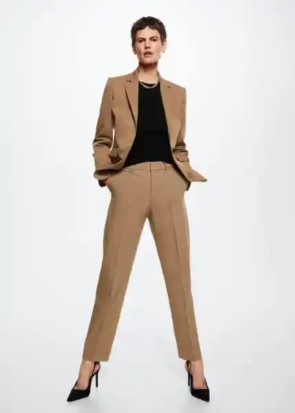 Pantalón Boreal Camel Talla 46 Mujer Mango