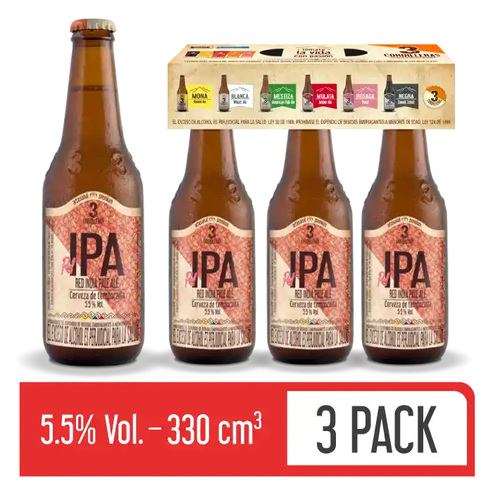 3 Cordilleras Cerveza Ipa Coordilleras Cerveza Artesanal Pack