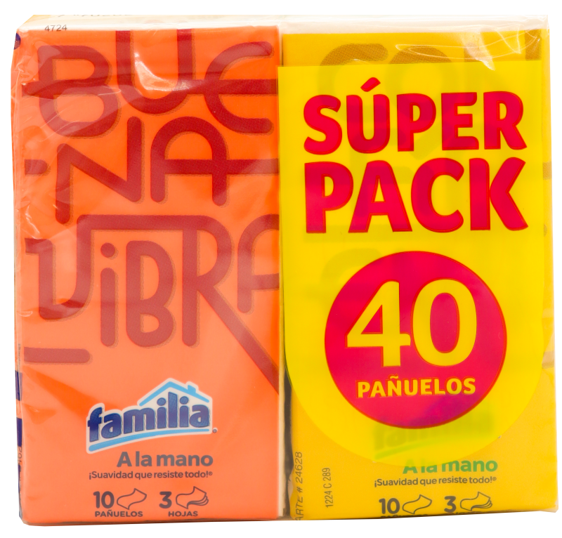 Familia Pañuelos Faciales Triple Hoja Bolsillo 4 und