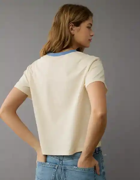 Camiseta Mujer Beige Talla: X-SMALL 1106106 American Eagle