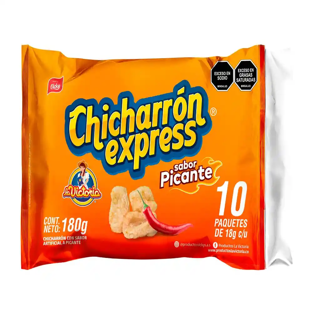 Pasabocas La Victoria Chicharrón Express Picante (180 Gr)