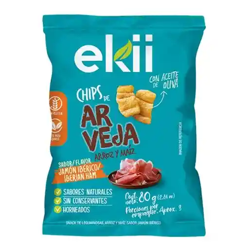 Chips de Arveja Arroz y Maíz Con Sabor a Jamón Ibérico - Ekii