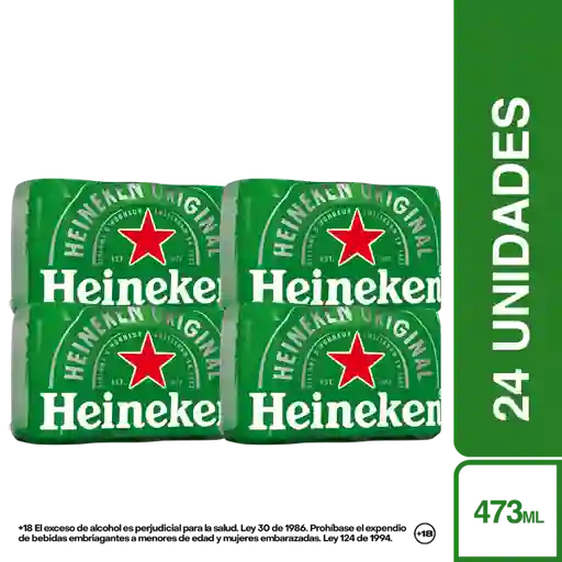 4 x Heineken Cerveza 473 mL x 6 Und
