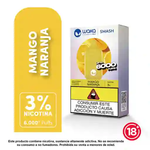 WAKA SMASH Vape Mango Orange-3% 6000 puff