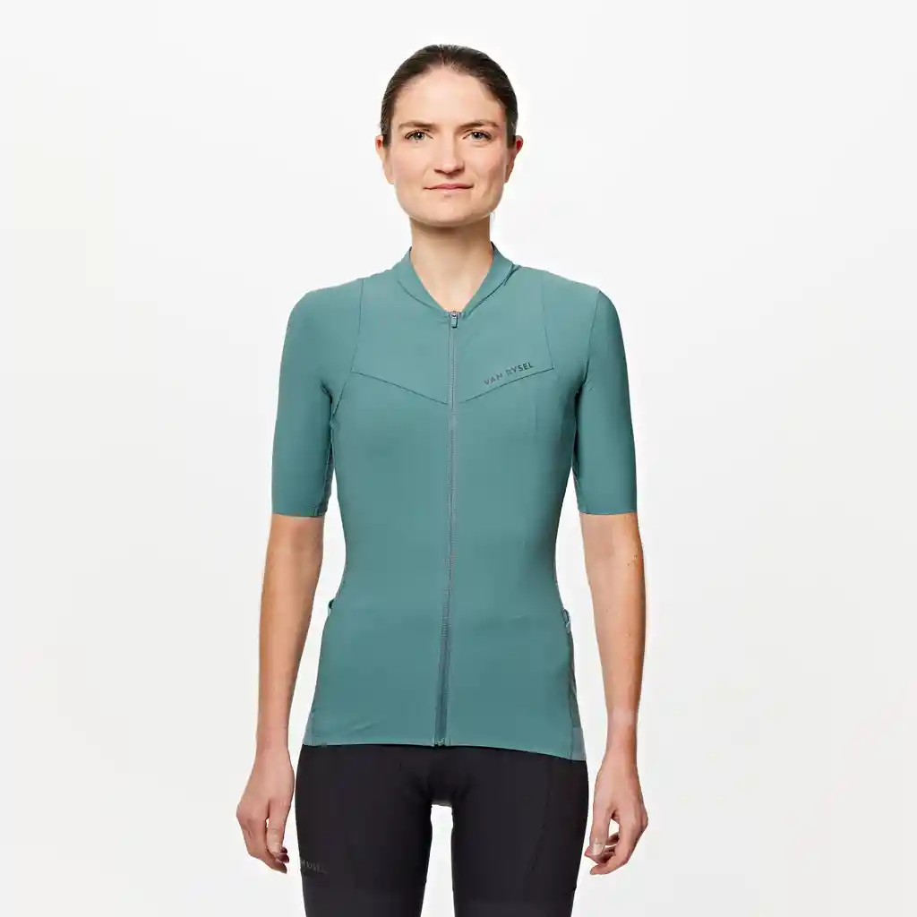 Jersey Ciclismo Ruta Mujer Van Rysel Endurance Manga Corta Verde