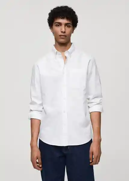 Camisa Oxford Blanco Talla S Hombre Mango