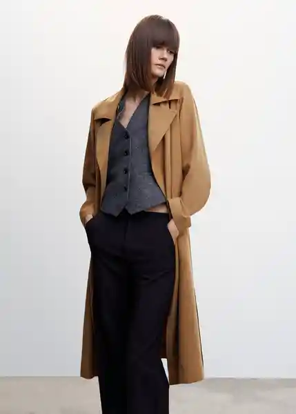 Gabardina Trench Taxi Tabaco Talla M Mujer Mango