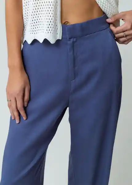 Pantalón Eva Mujer Azul Cetaceo Talla 6 Naf Naf