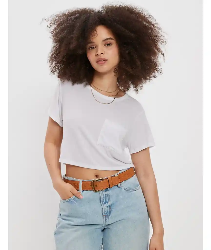 Camiseta Mujer Blanco Talla LARGE 400388201899 American Eagle