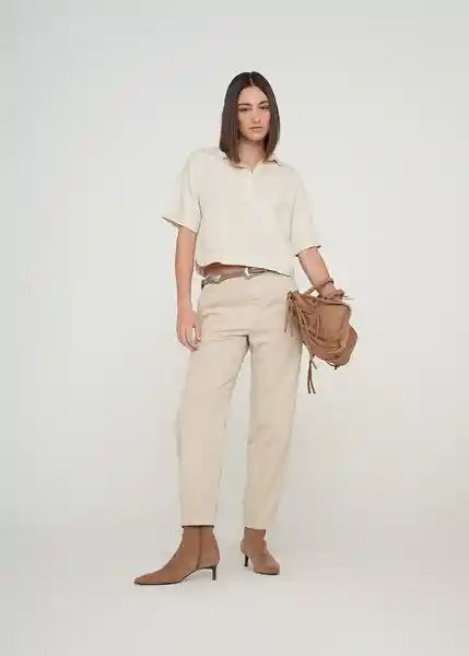 Camisa Kora Mujer Crudo Vainilla Claro Talla L 419g350 Naf Naf